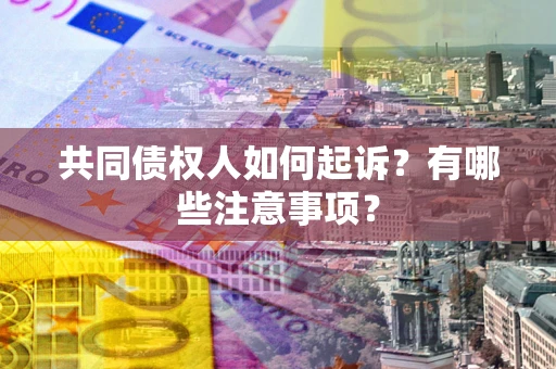 济南共同债权人如何起诉？有哪些注意事项？